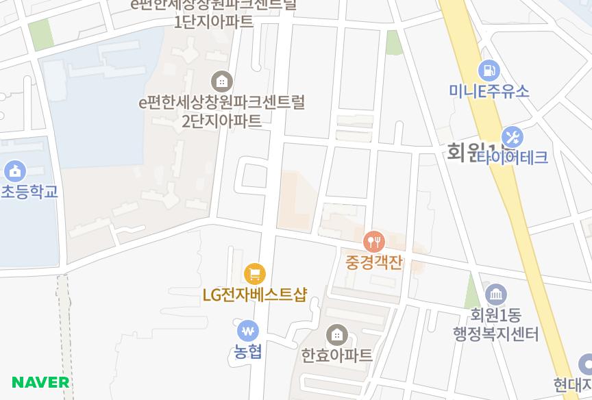 경상남도 창원시 마산회원구 회원동 천지리치빌 위치·실거래 시세 지도
