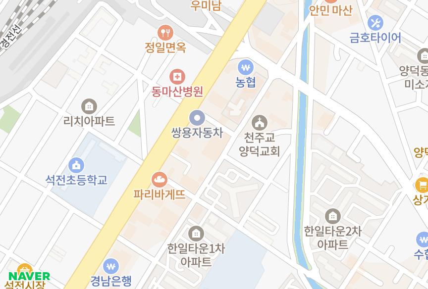 경상남도 창원시 마산회원구 석전동 신우 위치·실거래 시세 지도