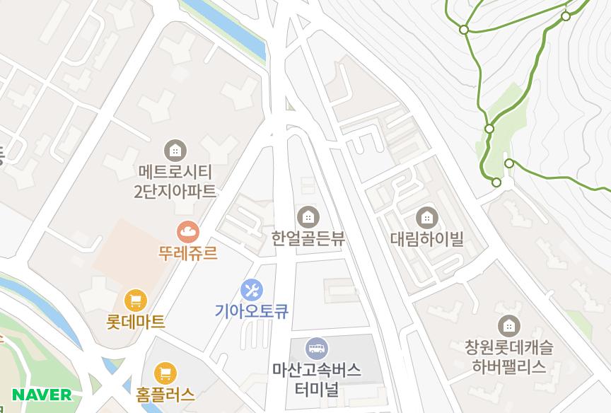 경상남도 창원시 마산회원구 양덕동 한얼골든뷰 위치·실거래 시세 지도