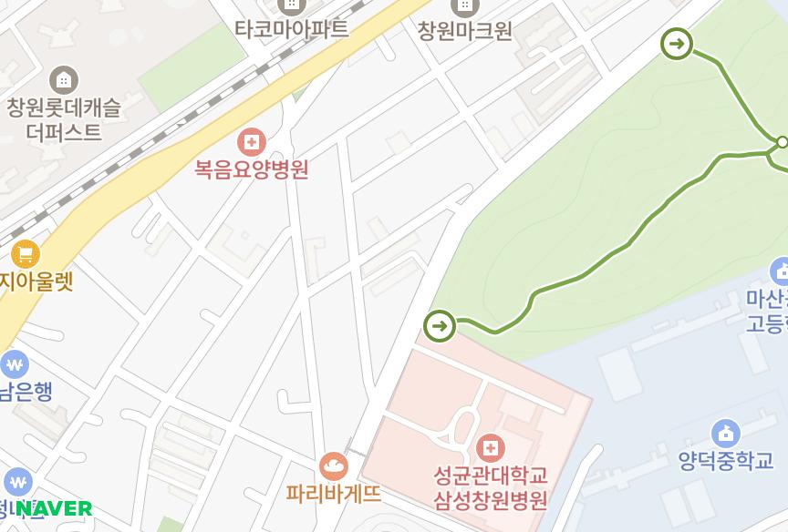 경상남도 창원시 마산회원구 구암동 한효이화맨션 위치·실거래 시세 지도