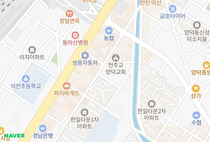 경상남도 창원시 마산회원구 양덕동 동아 위치·실거래 시세 지도