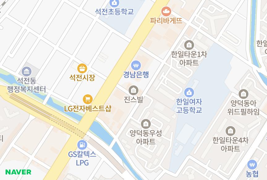경상남도 창원시 마산회원구 석전동 진스빌 위치·실거래 시세 지도