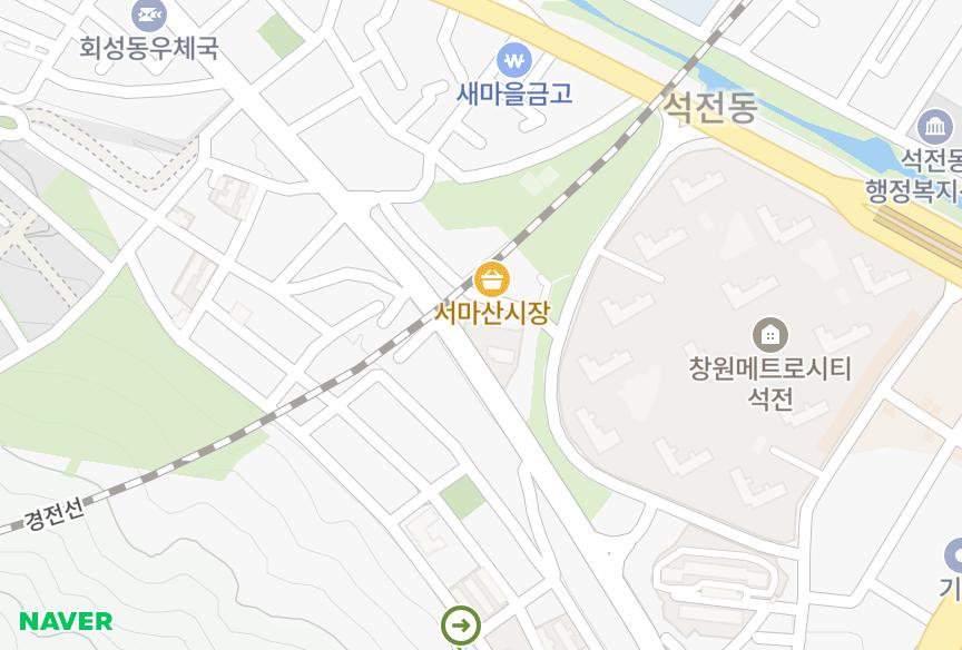 경상남도 창원시 마산회원구 석전동 전원파크맨션 위치·실거래 시세 지도
