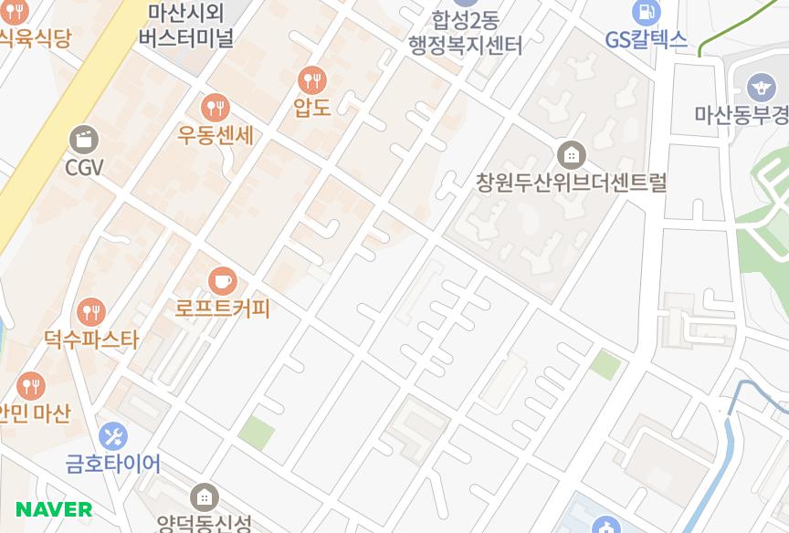 경상남도 창원시 마산회원구 양덕동 한효코스모스 위치·실거래 시세 지도