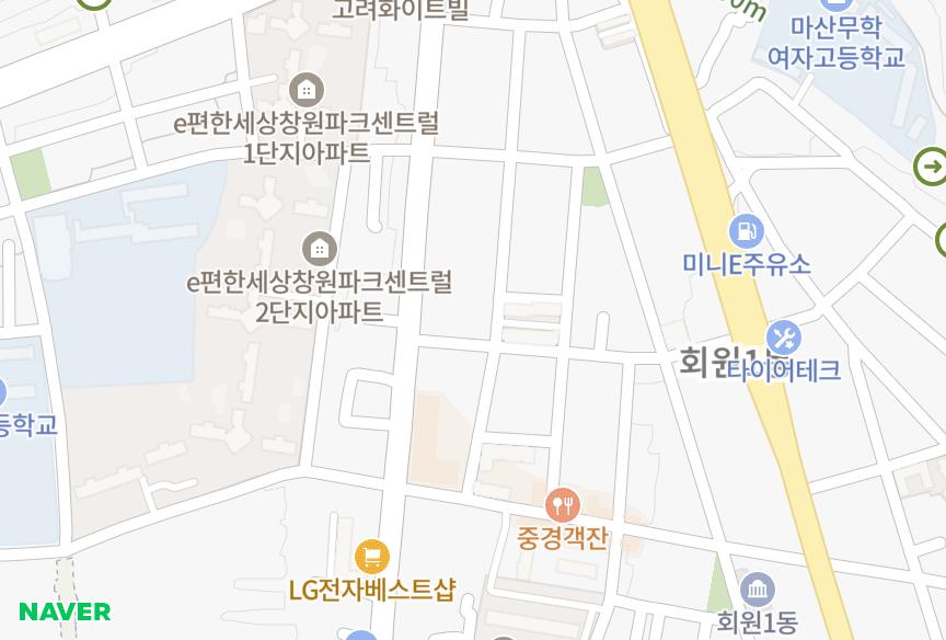 경상남도 창원시 마산회원구 회원동 대양 위치·실거래 시세 지도