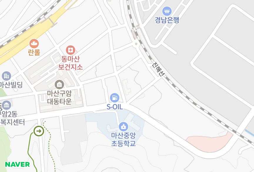경상남도 창원시 마산회원구 구암동 산동 위치·실거래 시세 지도