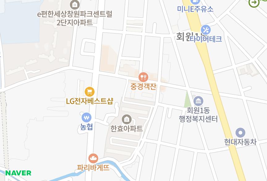 경상남도 창원시 마산회원구 회원동 중앙캐스빌 위치·실거래 시세 지도