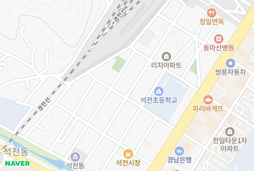 경상남도 창원시 마산회원구 석전동 우정 위치·실거래 시세 지도