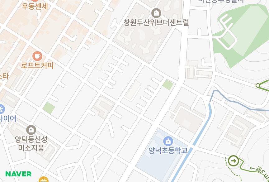 경상남도 창원시 마산회원구 양덕동 양덕엘렌시아 위치·실거래 시세 지도