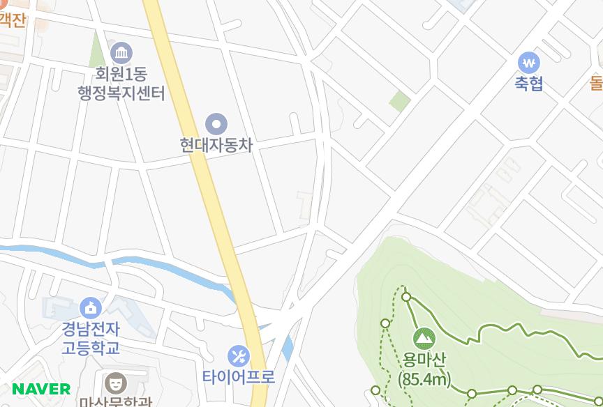 경상남도 창원시 마산회원구 회원동 신진 위치·실거래 시세 지도