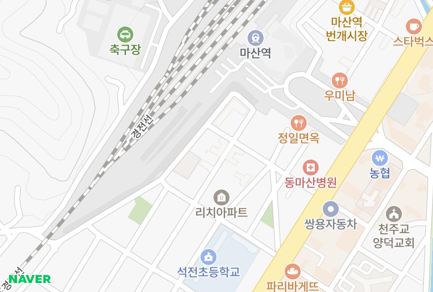 경상남도 창원시 마산회원구 석전동 명신 위치·실거래 시세 지도