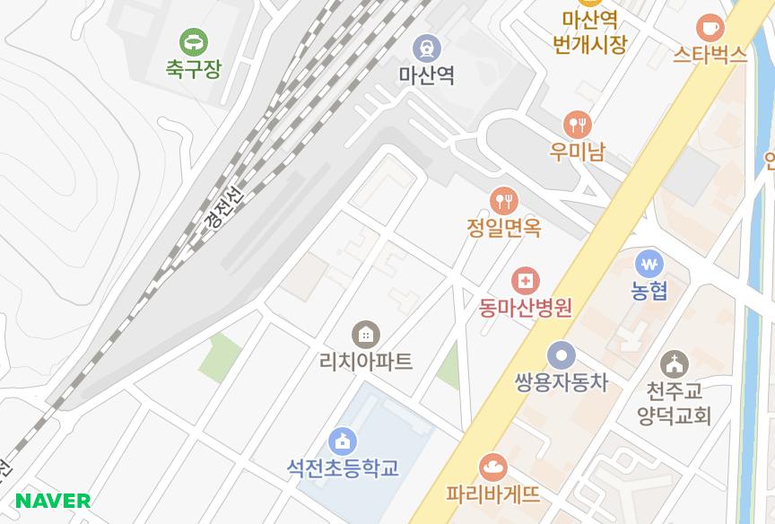 경상남도 창원시 마산회원구 석전동 제일 위치·실거래 시세 지도