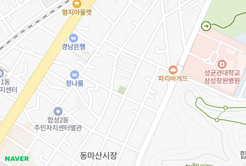 경상남도 창원시 마산회원구 합성동 대백빌라 위치·실거래 시세 지도