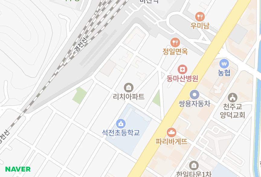 경상남도 창원시 마산회원구 석전동 리치 위치·실거래 시세 지도