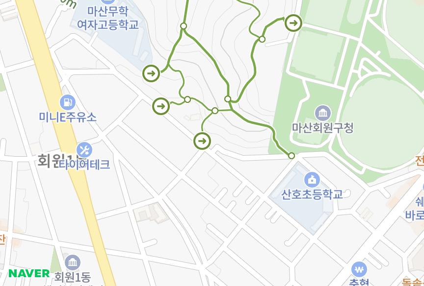 경상남도 창원시 마산회원구 회원동 누리터빌 위치·실거래 시세 지도