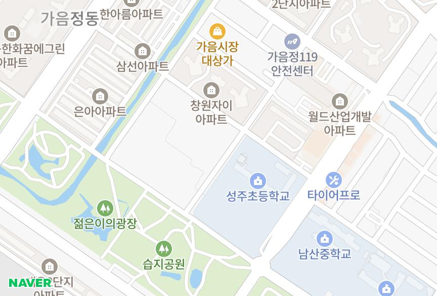 경상남도 창원시 성산구 가음동 상록 위치·실거래 시세 지도