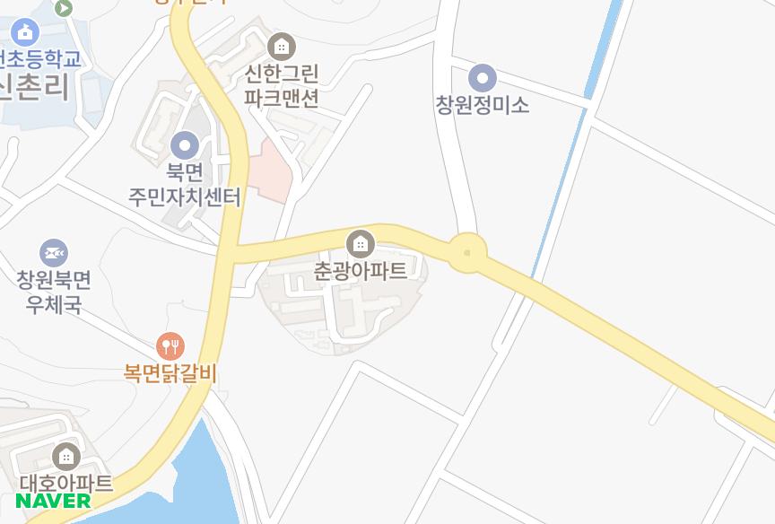 경상남도 창원시 의창구 북면 신촌리 춘광1차 위치·실거래 시세 지도