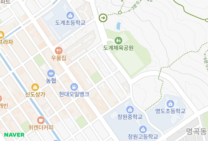 경상남도 창원시 의창구 도계동 무지개파크 위치·실거래 시세 지도