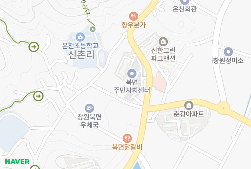 경상남도 창원시 의창구 북면 신촌리 청우 위치·실거래 시세 지도