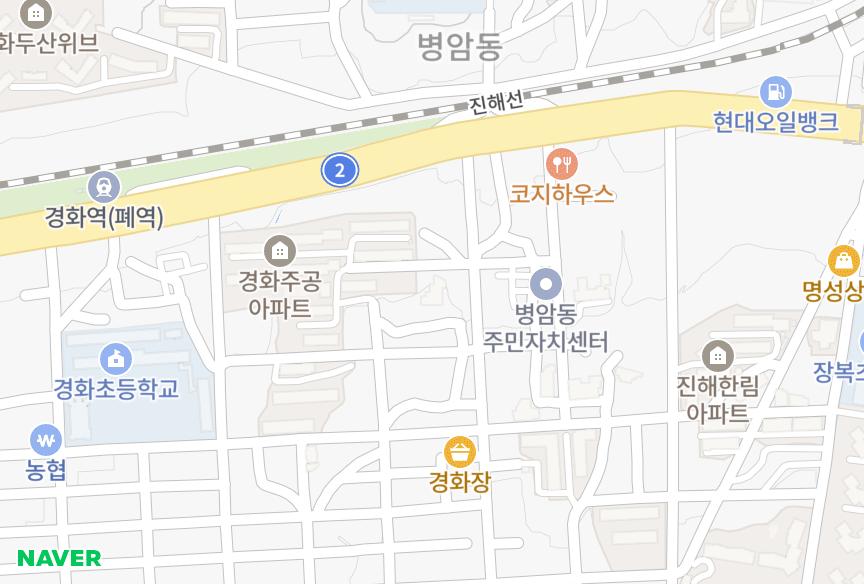 경상남도 창원시 진해구 경화동 성호허니문 위치·실거래 시세 지도