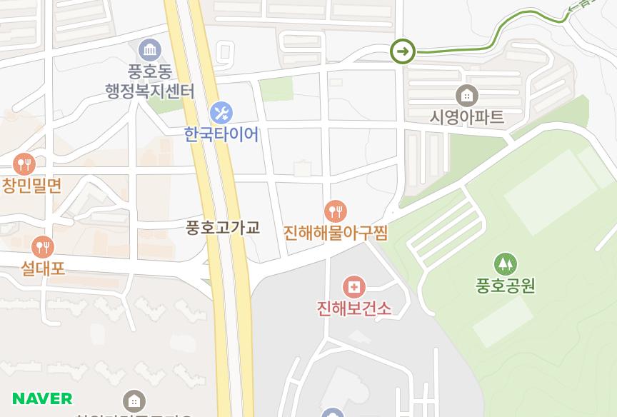 경상남도 창원시 진해구 풍호동 토원 위치·실거래 시세 지도