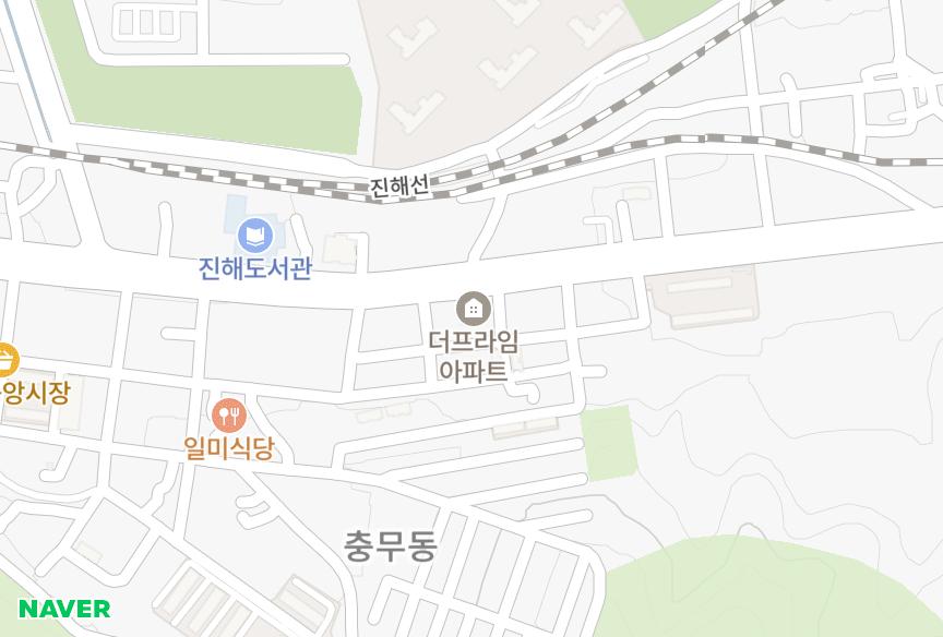 경상남도 창원시 진해구 충무동 더프라임 위치·실거래 시세 지도