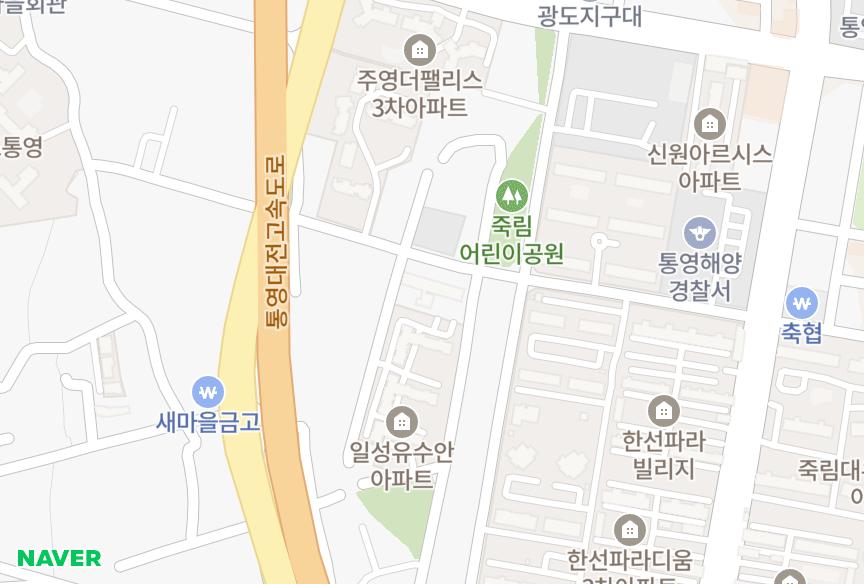 경상남도 통영시 광도면 죽림리 대우죽림 위치·실거래 시세 지도