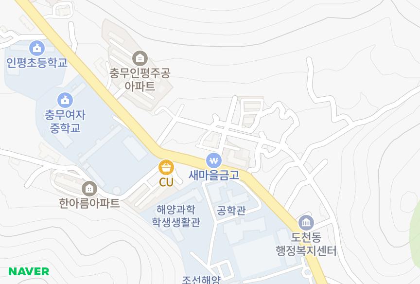 경상남도 통영시 인평동 한솔 위치·실거래 시세 지도