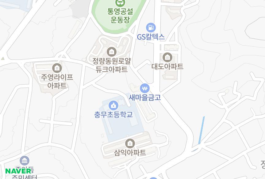 경상남도 통영시 정량동 대일골드맨션 위치·실거래 시세 지도