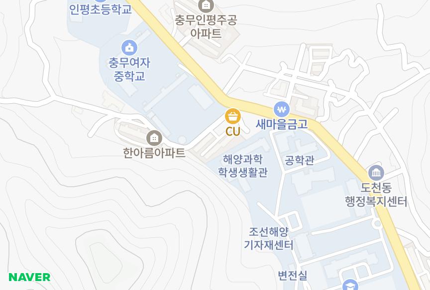 경상남도 통영시 인평동 건우로얄맨션 위치·실거래 시세 지도