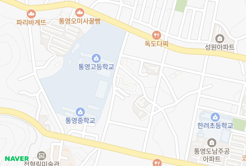 경상남도 통영시 도남동 한려 위치·실거래 시세 지도