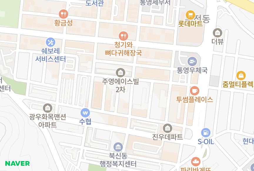 경상남도 통영시 무전동 동아피아존 위치·실거래 시세 지도