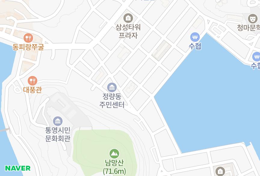 경상남도 통영시 정량동 종우원에이맨션 위치·실거래 시세 지도