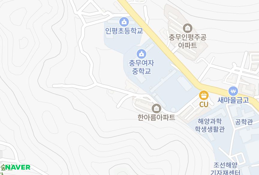 경상남도 통영시 인평동 신우보람맨션 위치·실거래 시세 지도