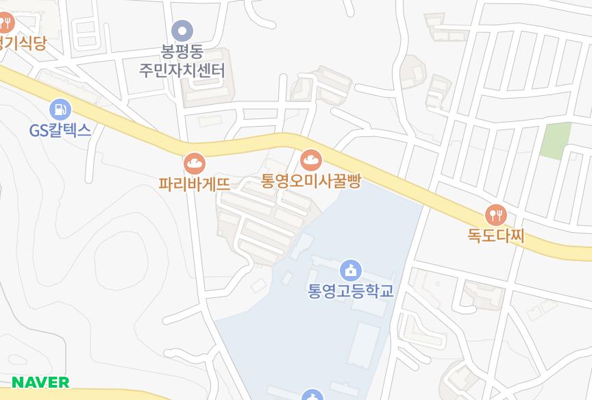 경상남도 통영시 봉평동 광우무지개 위치·실거래 시세 지도