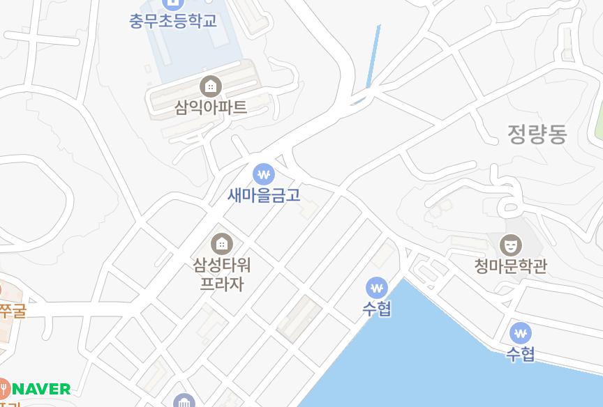 경상남도 통영시 정량동 창용제니스타운 위치·실거래 시세 지도