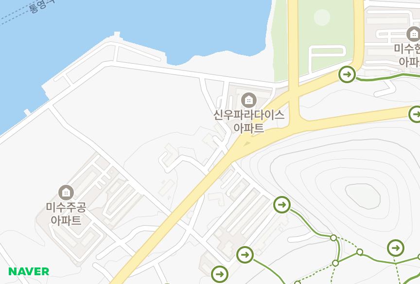 경상남도 통영시 미수동 미수태영빌라1차 위치·실거래 시세 지도