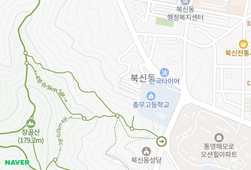 경상남도 통영시 북신동 대일맨션B동 위치·실거래 시세 지도