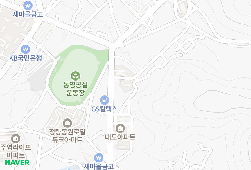 경상남도 통영시 정량동 만복제일맨션아파트(159-33) 위치·실거래 시세 지도