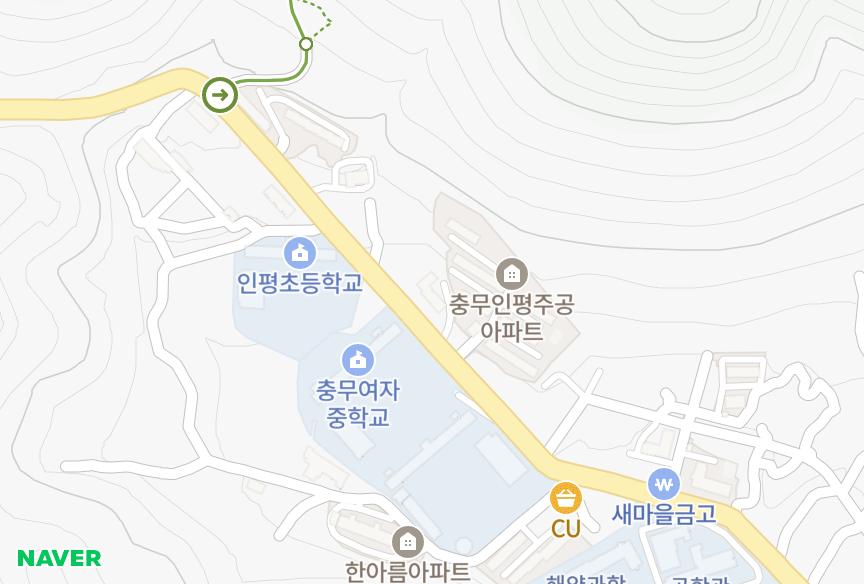 경상남도 통영시 인평동 건우 위치·실거래 시세 지도