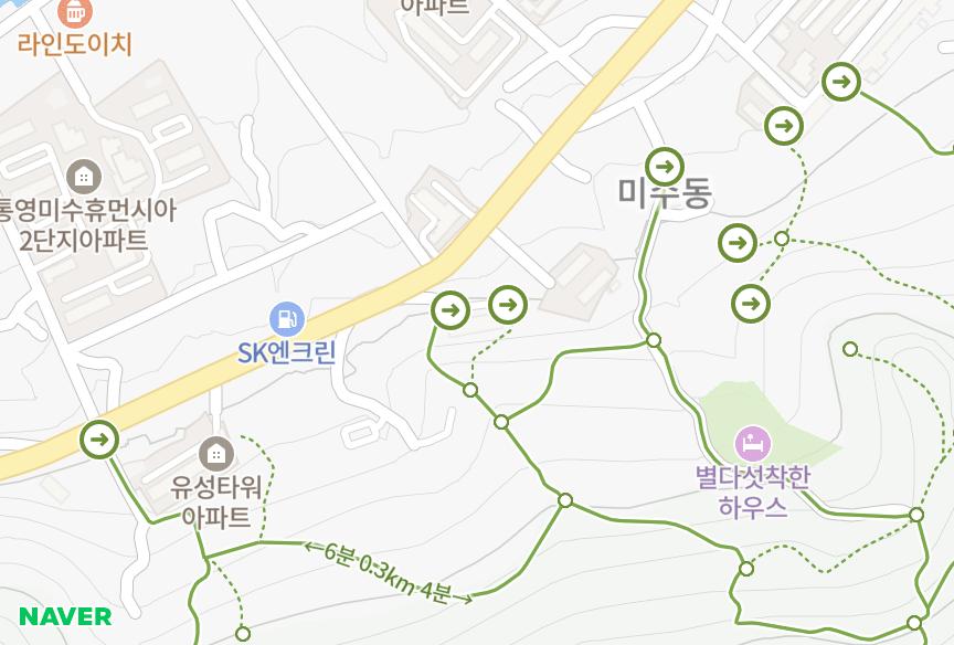 경상남도 통영시 미수동 동산성금그린맨션 위치·실거래 시세 지도