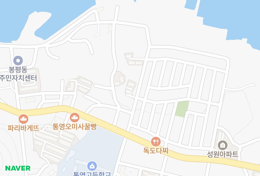 경상남도 통영시 봉평동 백동햇님마을 위치·실거래 시세 지도