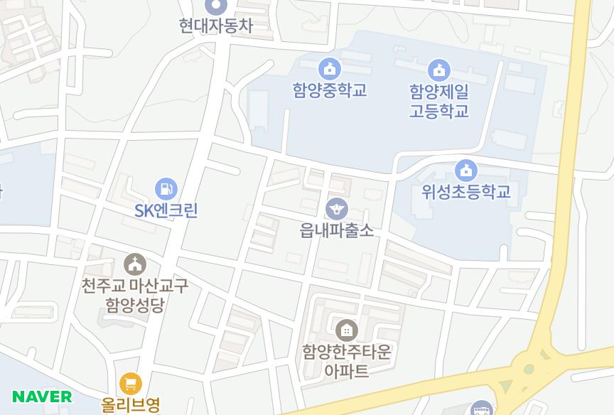 경상남도 함양군 함양읍 교산리 파크뷰 위치·실거래 시세 지도