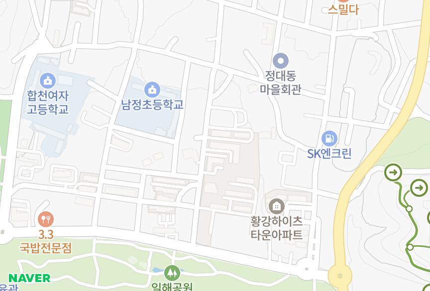 경상남도 합천군 합천읍 합천리 무지개2차 위치·실거래 시세 지도