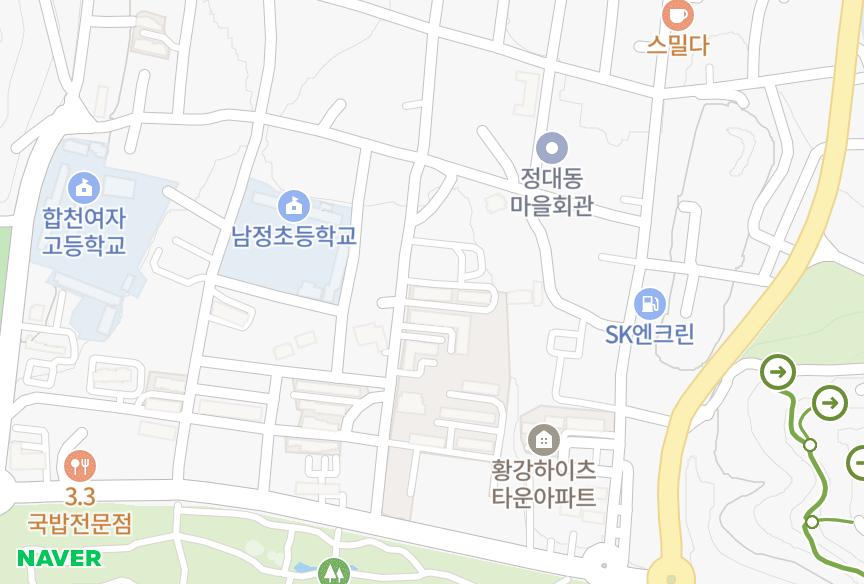 경상남도 합천군 합천읍 합천리 무지개아파트가동,라동 위치·실거래 시세 지도