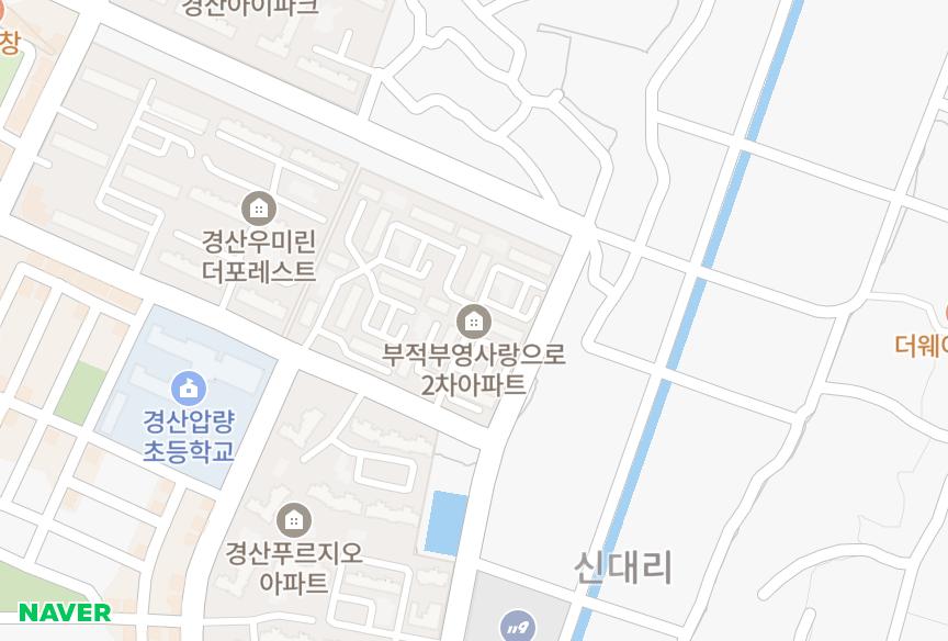경상북도 경산시 압량읍 신대리 부영사랑으로2차 위치·실거래 시세 지도