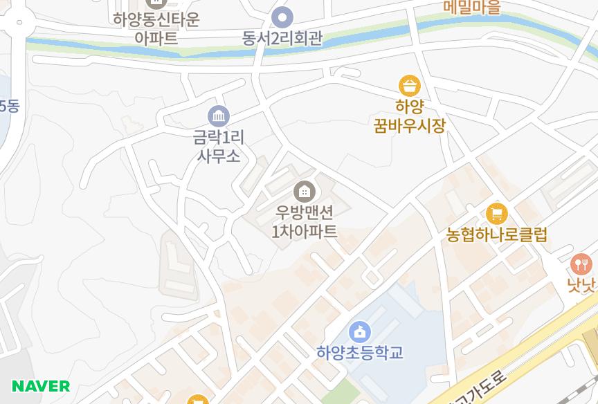 경상북도 경산시 하양읍 금락리 우방1차 위치·실거래 시세 지도