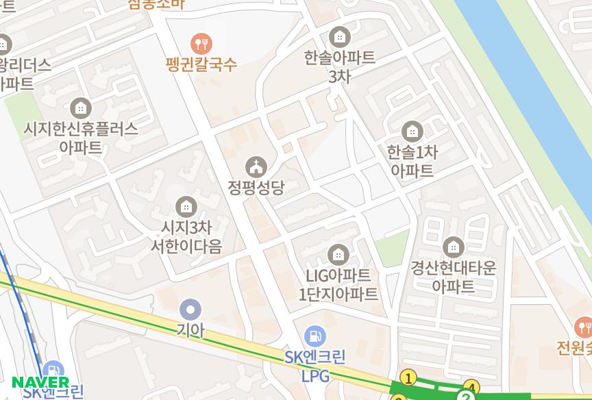경상북도 경산시 정평동 경산LIG2단지 위치·실거래 시세 지도