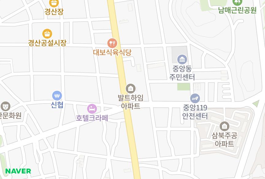 경상북도 경산시 삼북동 발트하임 위치·실거래 시세 지도
