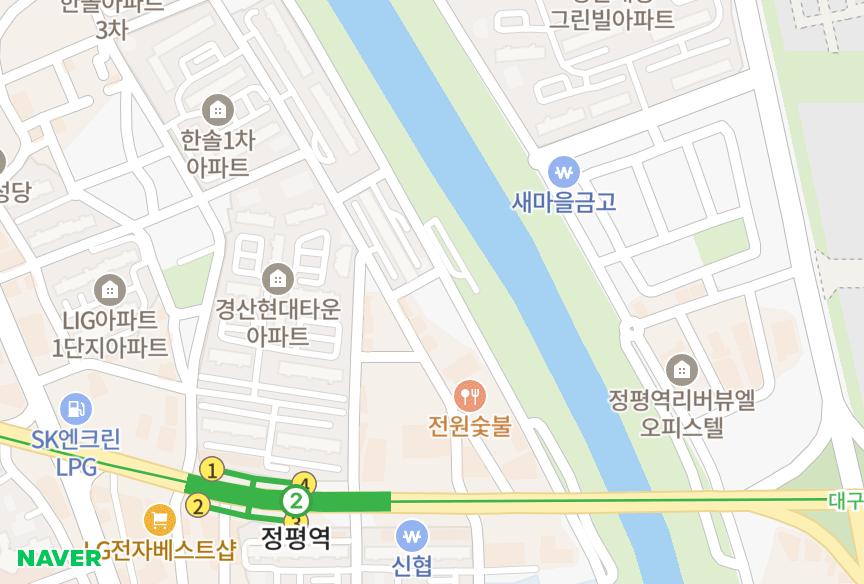경상북도 경산시 정평동 그린시티 위치·실거래 시세 지도